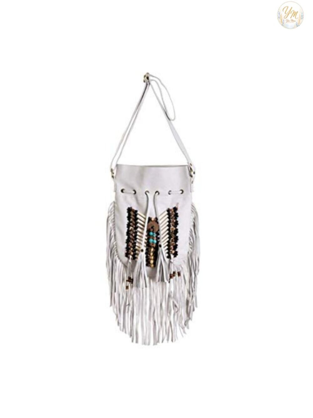 Boho Fringe Leather Hobo Bag Crescent Shoulder Purse
